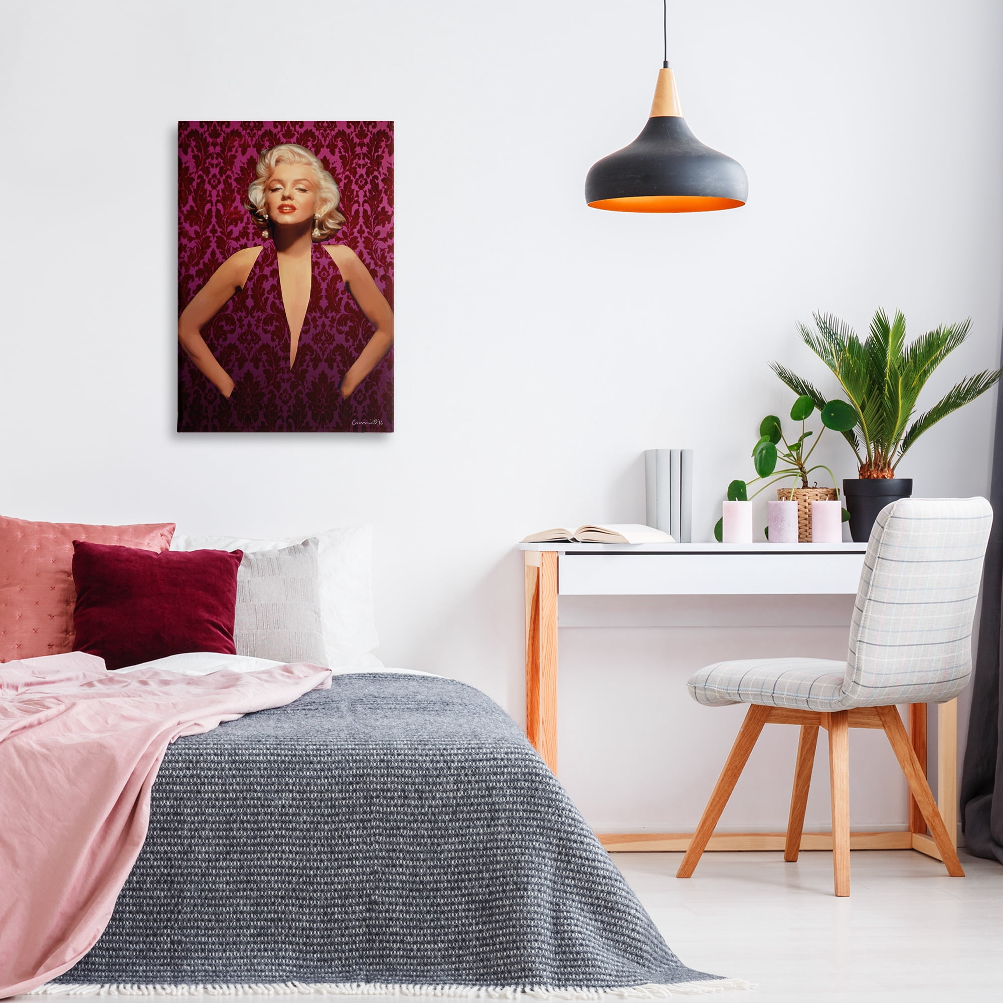 Stupell Industries Victorian Patterned Marilyn Novelty Painting Gallery Wrapped Canvas Art Print Wall Art, 20 x 30
