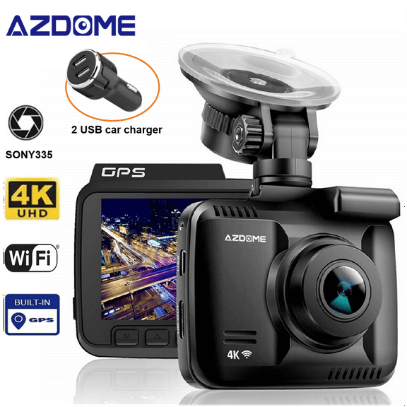 Dash Cam Front WiFi 4K, Dash Camera for Cars, Dashcam with GPS, IMX335 STARVIS Sensor, Dual USB Car Charger, Car Camera with APP, WDR, ADAS, Loop Recording, Parking Mode, Support 128GB Max