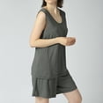 thumbnail image 4 of Defitshape Women's Plus Size Lounge Set 2 Piece Pajama Set Pj Cotton Loungewear Soft Plus Size Sleepwear Shorts Sleeveless Pjays Nightwear Fitted Sleep Casual Lounge Plain Tank Scoop Neck Grey M, 4 of 5