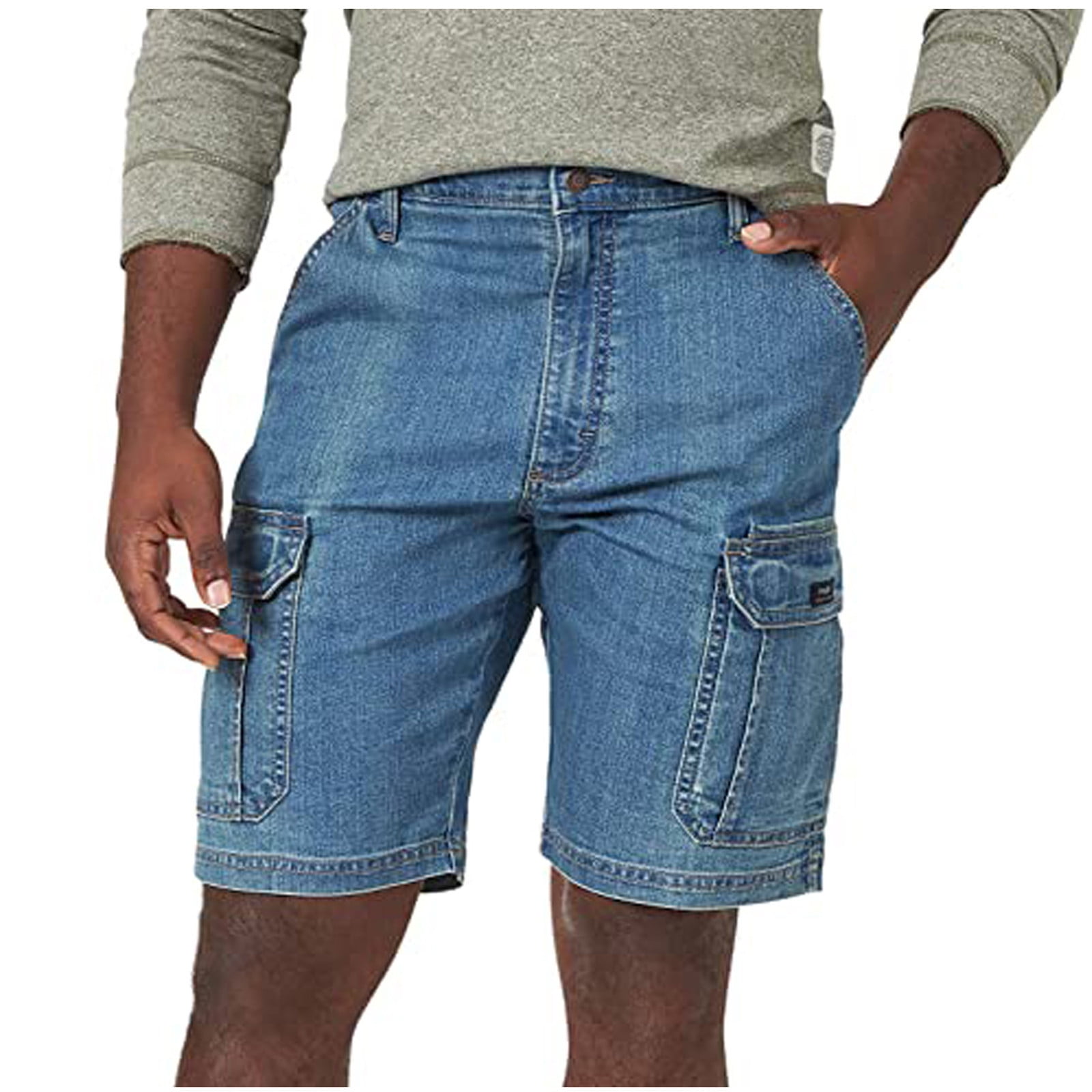 Meitianfacai Men Shorts Gifts for Dad Fashion Men's Pocket Zipper Resilience Leisure Time Tooling Short Pants Blue Meitianfacai Men Shorts Gifts for Dad Fashion Men's Pocket Zipper Resilience Leisure Time Tooling Short Pants Blue