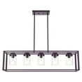 thumbnail image 2 of Farmhouse Chandelier 5-Light Linear Kitchen Island Lights - 5lights black, 2 of 5