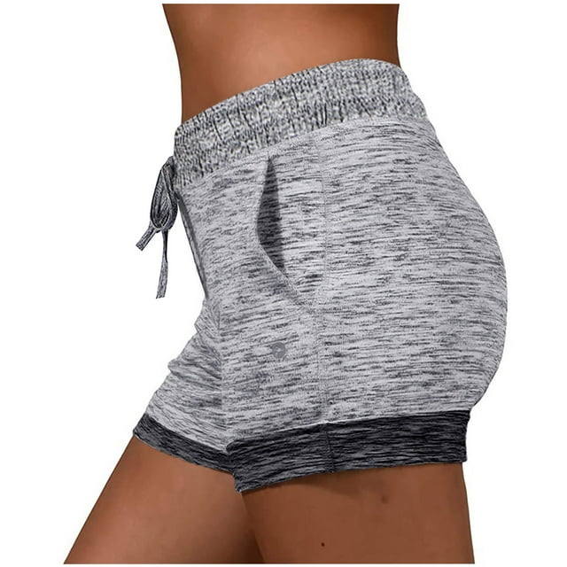 Karight Lounge Shorts for Women Summer Casual Athletic Outfits Elastic High Waist Running Lounge Shorts with Pockets
