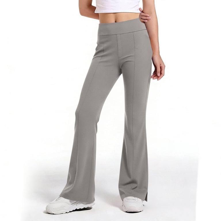 petite grey dress pants Carlo Wool Blend Wide Pants