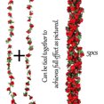 thumbnail image 4 of Duslogis 5Pcs 39.4 Ft Red Artificial Flower Garland,Rose Vine Flowers Garland Hanging Silk Plants for Wedding,Vine Flowers Hanging Strings for Wedding Arch Table Wall Backdrop Party Decor (Red), 4 of 7
