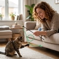 thumbnail image 6 of Cat String Wand Toys Colorful Interactive Cats Teaser Wand with Bell, Plush Teaser Toy Cat Rope Stick for Indoor Kitten, for Having Fun Exercising Playing Use, 6 of 6