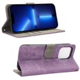 thumbnail image 3 of Nalacover for iPhone 14 Pro Flip Wallet Case,Stylish 360 Protection Synthetic Leather Soft TPU Flexible Magnetic RFID Kickstand Card Slots Shockproof Anti-Scratch with Wrist Strap Cover.Purple, 3 of 9