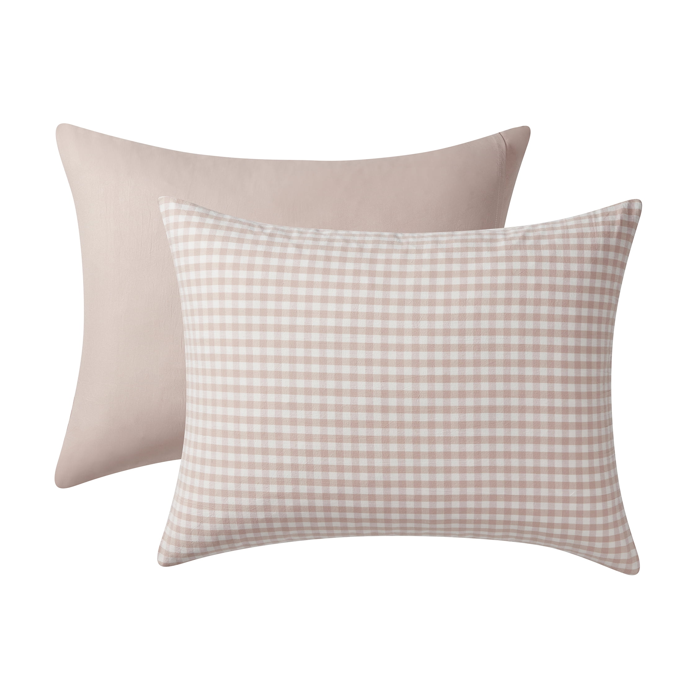 My Texas House Collins 2-Piece Taupe Gingham Cotton Comforter Set, Twin/Twin XL