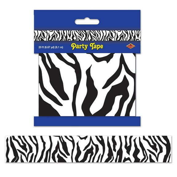12 Pack Beistle Zebra Print Party Tape