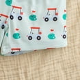 thumbnail image 6 of VNKIDY Baby Boys 3 Piece Outfit Set Short Sleeve Striped Golf Embroidered Henley Bodysuit Elastic Waist Shorts Matching Hat Clothes Set For Daily Wear Green 12-18 Months, 6 of 7