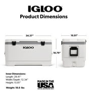 Igloo 100 QT Latitude Marine Ultra Hard-Sided Cooler, White and Moonscape Gray