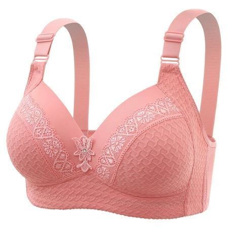 TrendVibe365 Womens Bralette Floral Wireless Push up Bra Padded Adjustable Strap Bustier Full Coverage Crop Cami Top Sexy Lingerie Red 44