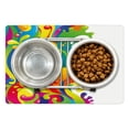 thumbnail image 1 of Psychedelic Pet Mat for Food and Water, Digital Made Fluid Rainbow Color Paint Splash Contemporary Psychedelic Design, Non-Slip Rubber Mat for Dogs and Cats, 18" X 12", by Ambesonne, 1 of 2