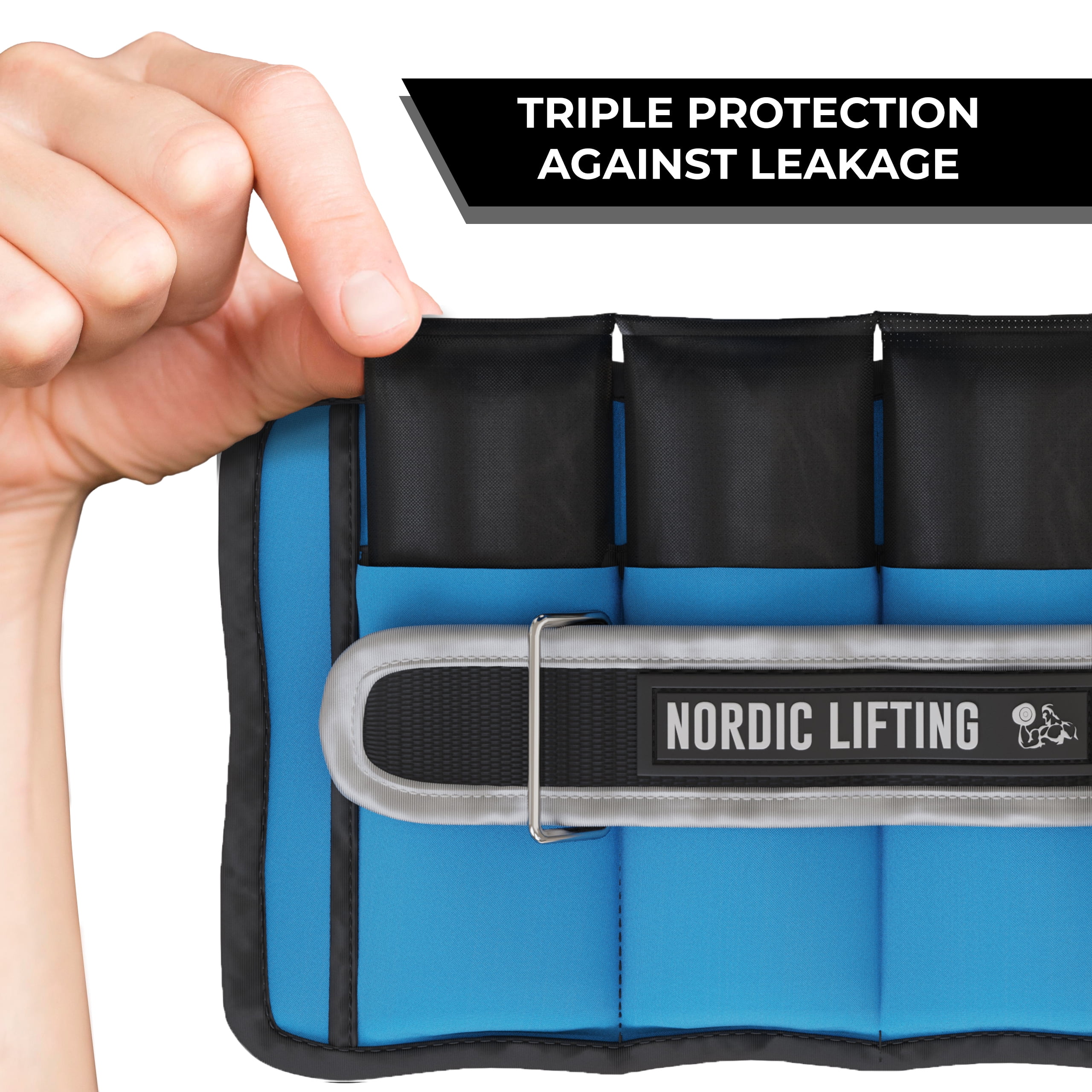 Nordic Lifting Adjustable Ankle Weights for Women and Men 2 4 6 8 10 Lbs, 1 Pair - Royal Blue