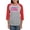 Heather/Red, variant on CafePress - I Don't Care - Womens Baseball Tee