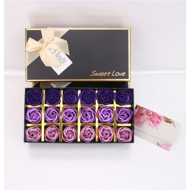 520 Regalo creativo de San Valentín para novia Caja de regalo con 12 flores de jabón en forma de rosa