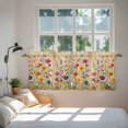 thumbnail image 4 of Vintage Spring Floral Tier Curtains, Summer Botanical Pastoral Flowers Light Filtering Kitchen Curtains, 2Pcs Rod Pocket Half Window Treatments Panels for Sink Cafe Cabinet Camper 27.5x36 Inches, 4 of 9