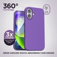 thumbnail image 3 of Encased Silicone Grip Case for iPhone 16 with Removable Magnetic Phone Holder (Compatible with MagSafe) - Purple, 3 of 8