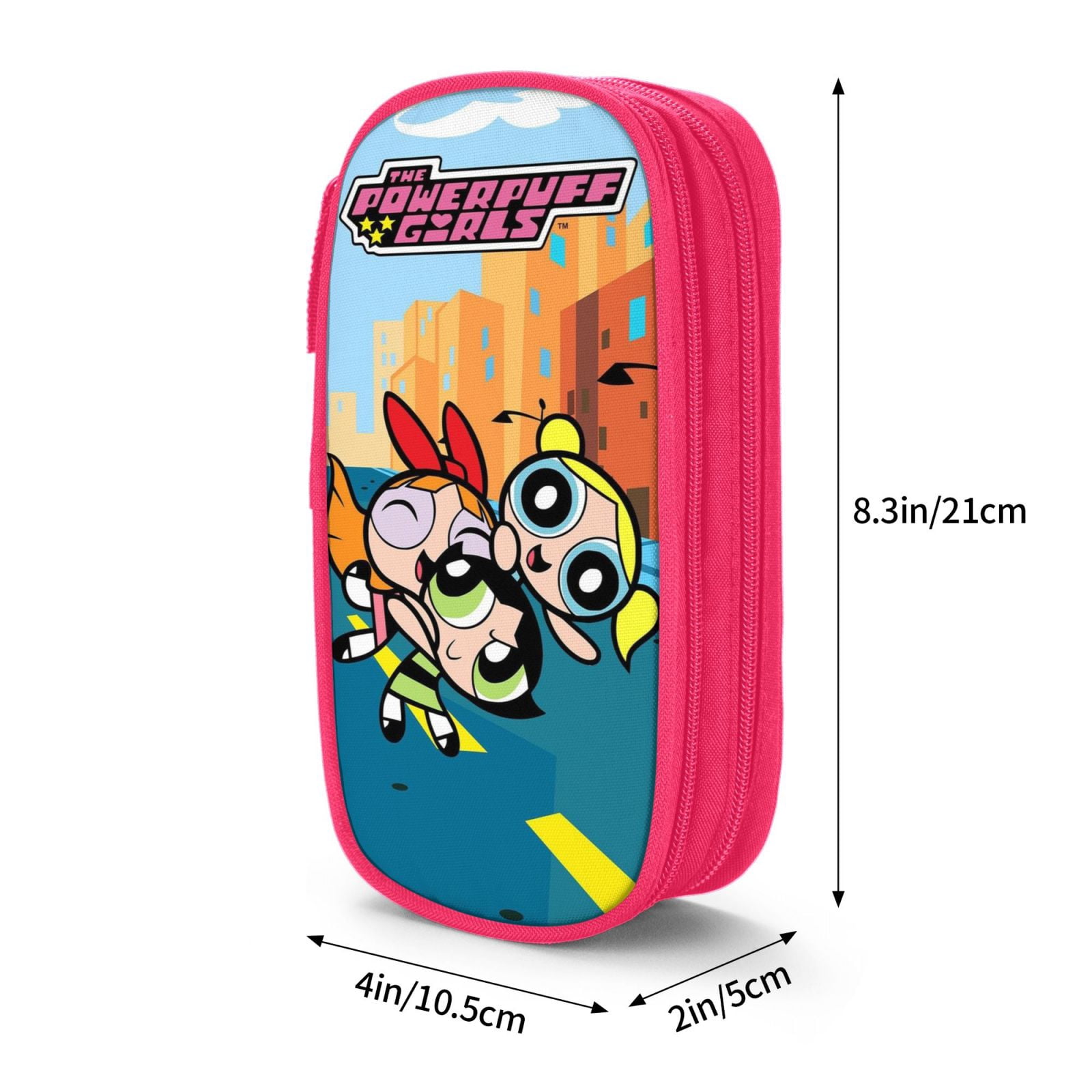 The Powerpuff Gi-rls Pencil Case Large Capacity Pencil Pouch Penbag Office Stationery Organizer Travel Makeup Bag Pink