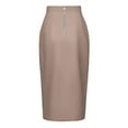 thumbnail image 5 of hirigin Women Midi Skirt, Elegant High Waist Solid Slit Slim Fit Fall Skirt for Office Party, 5 of 7