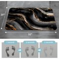 thumbnail image 4 of Bath Mat Rug Super Absorbent Quick Dry Thin Bathroom Rugs Fit Under Door Non Slip Rubber Backed Bathroom Floor Mat for in Front of Bathtub Sink Shower (20"x32", Marble, Black Gold), 4 of 6