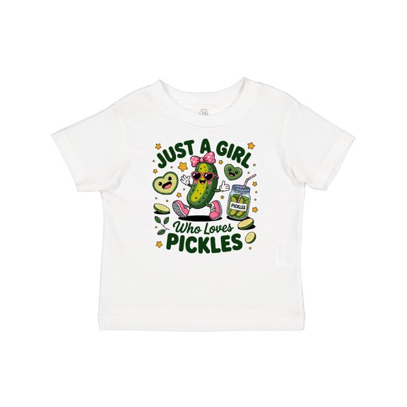 Inktastic Just a Girl Who Loves Pickles Girls Toddler T-Shirt