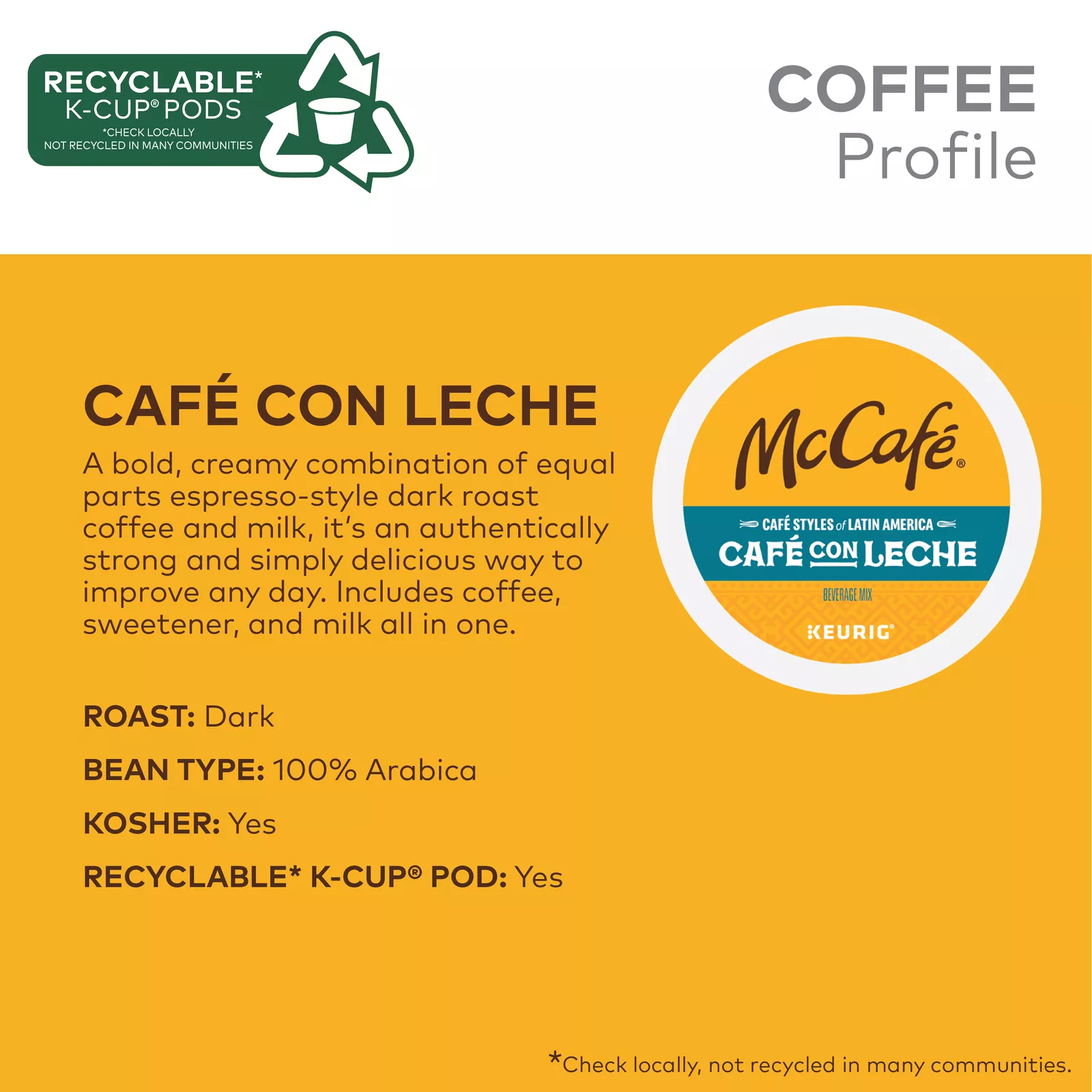 McCafé Café Styles of Latin America Café con Leche, 60 K-Cups