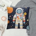 thumbnail image 2 of ONETECH  Double-Side Personalizable Astronaut Mars Stars Space Themed White Celestial Pillow Throw Cover  with Quote Dream Big for Nursery Boy Girl Teen Kids Room Bed Decoration, 2 of 5