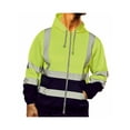 thumbnail image 3 of Genuiskids Workwear Hoodie Mens, Womens Hi Vis Visibility Safety Work Hooded Sweatshirt Jumper Tops,Reflective Tape Band Pull Over Security Hoody Fleece Warm Safety Jacket Zip Up Pullover Work Wear, 3 of 5