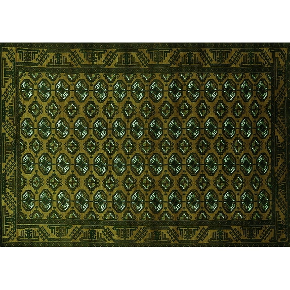 Ahgly Company Indoor Rectangle Oriental Green Industrial Area Rugs, 3' x 5'