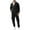 Black, variant on Men Tracksuit Set, Long Sleeve Polo Shirt with Zipper Pockets, Casual Joggers with Elastic Waistband, Two Piece Outfit for Home, Daily Wear, Light Activity