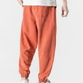 thumbnail image 3 of Chiccall Mens Summer Sweatpants Casual Elastic Waist Drawstring Oversized Workout Gym Pants with Pockets Orange 8XL, 3 of 5