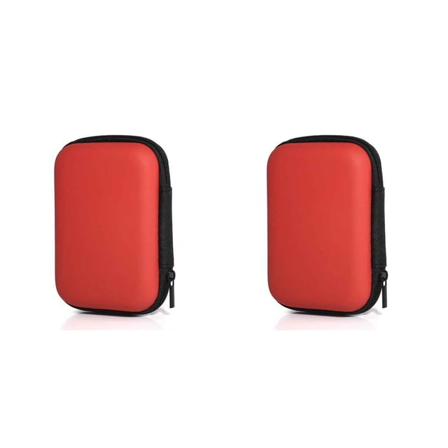 Estuche de transporte portátil Seitruly para auriculares con cremallera color Rojo