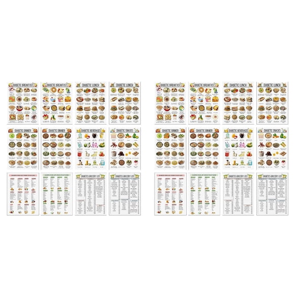 Holiday Gift Sinload 12 Pcs List Meal Information Diet Plan Carb List For Blood Sugar Control 12 Diabetic Diet Lists * 2 Diabetic Diet List (Paperback with page numbers) 2pcs Makeup Organizers