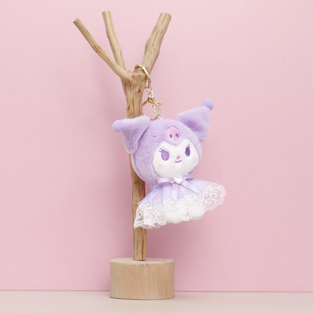 Muñeco de peluche Kawaii Hello Kitty Sanrios Kuromi My Melody, monedero, llavero de dibujos animados de perro Purin, regalo colgante de Anime