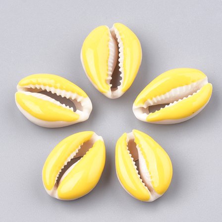 100pcs Cowrie Shell Beads with Enamel No Hole/Undrilled golden 20~26x13~18x5~7mm