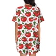 thumbnail image 3 of Bingfone Hand Drawn Tomatoes Print Pajamas Sets for Women Soft Short-Sleeved Pjs with Lounge Shorts Two Piece Sleepwear, 3 of 8