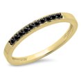 thumbnail image 1 of Dazzlingrock Collection 0.15 Carat (ctw) 10K Black Diamond Ladies Anniversary Wedding Band Stackable Ring, Yellow Gold, Size 8, 1 of 1