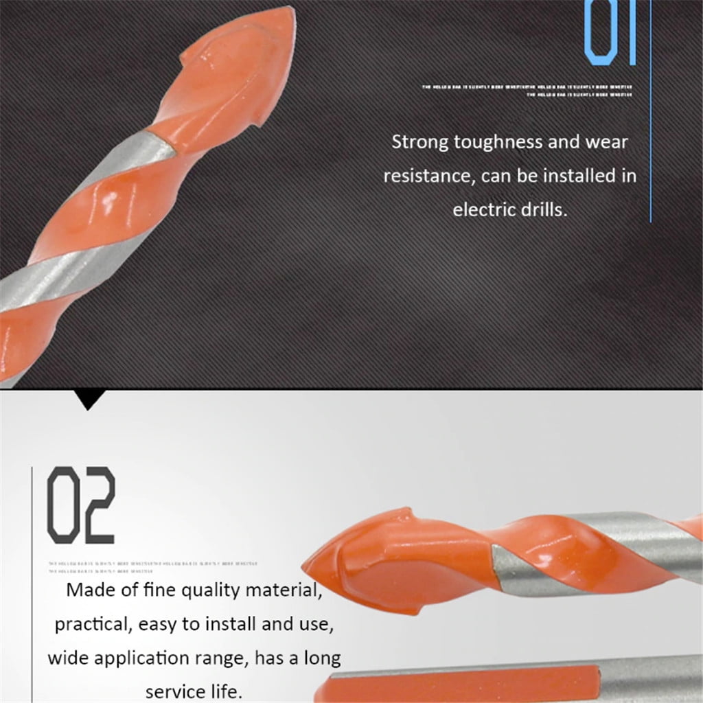 5//6 PCS Drill Bits Multifunctional Ceramic Wall Glass Punching Hole Working Set