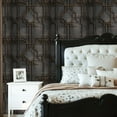 thumbnail image 2 of Peel and Stick Wallpaper 23.6in x 9.8ft Abstract Geometric Design Golden Lines Dark Wood Contact Paper Vinyl Self-Adhesive Removable Wall Paper for Bedroom DIY Home Decor Renter Friendly, 2 of 8