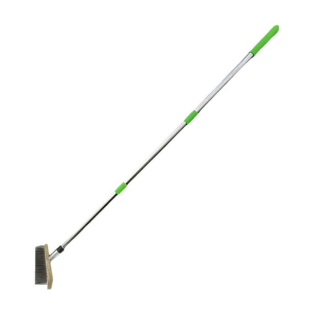 Cepillo de alambre de acero inoxidable para limpieza de pisos, multiusos, mango desmontable. Cabezal de cepillo de 20 cm