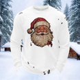 thumbnail image 3 of Christmas Shirts for Men Long Sleeve Casual Crewneck Santa Claus Graphic Distressed Waffle Shirt Holiday Party Shirts, 3 of 4