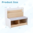 thumbnail image 3 of Gymax Kids Reading Nook w/Bench Bookshelf & 2 Cubbies Removable Padded Seat Cushion, 3 of 10