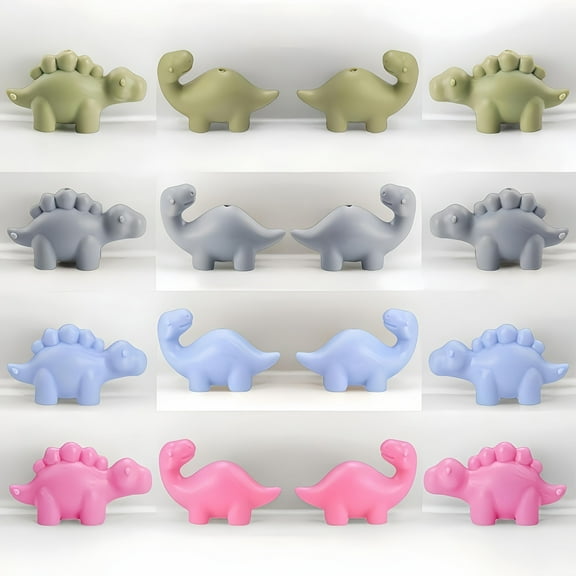 LOFCA Jewelry Making 25pcs 3D Dinosaur Silicone Focal Beads Kit For DIY Crafts