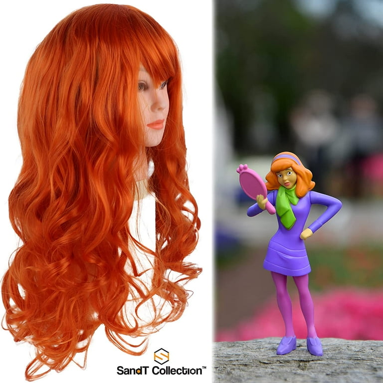 SandT Collection Synthetic Wig Daphne Wig Costume for Women Orange