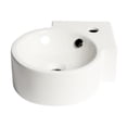 thumbnail image 3 of Pemberly Row White 17" Tiny Corner Wall Mounted Ceramic Sink with Faucet Hole, 3 of 5