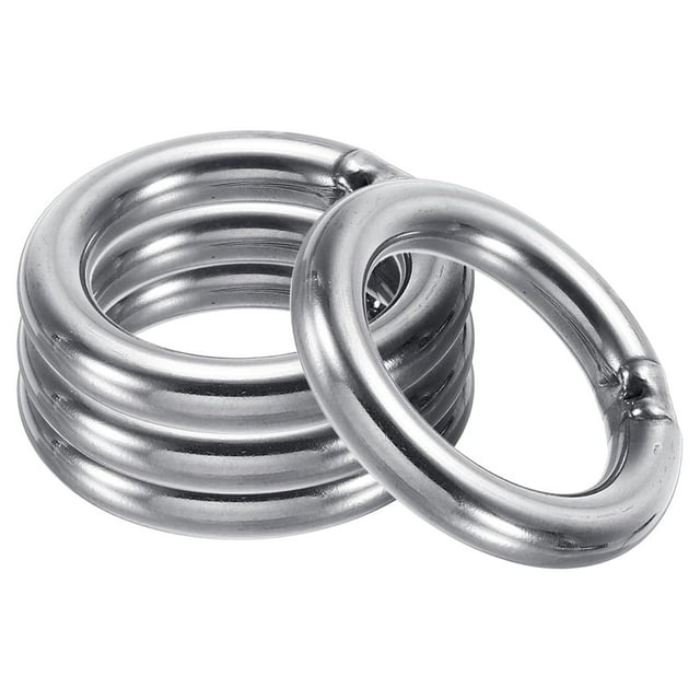 Unique Bargains Anneaux en Métal 20mm, Lot de 4 Anneaux Ronds en Acier Inoxydable 304 pour Sacs de Matériel