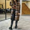 thumbnail image 5 of Plaid Wool Coat Women's Winter Coat Full-Length Peacoat Lapel Collar Jacket Overcoat Fleece Thick Outerwear Trendy Outwear 2025 New Topcoat Casual Cozy Trench Coats, 5 of 5