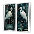 thumbnail image 3 of Designart "Majestic Stork in Forest Pond Portrait I" Animals Bird Framed Wall Art Set Of 2 - Children's Art White Framed Wall Art Set Of 2, 3 of 6