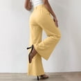 thumbnail image 5 of Straight Wide Leg Dress Pants for Women High Elastic Waist Business Casual Work Office Summer Trousers with Pockets, 5 of 5
