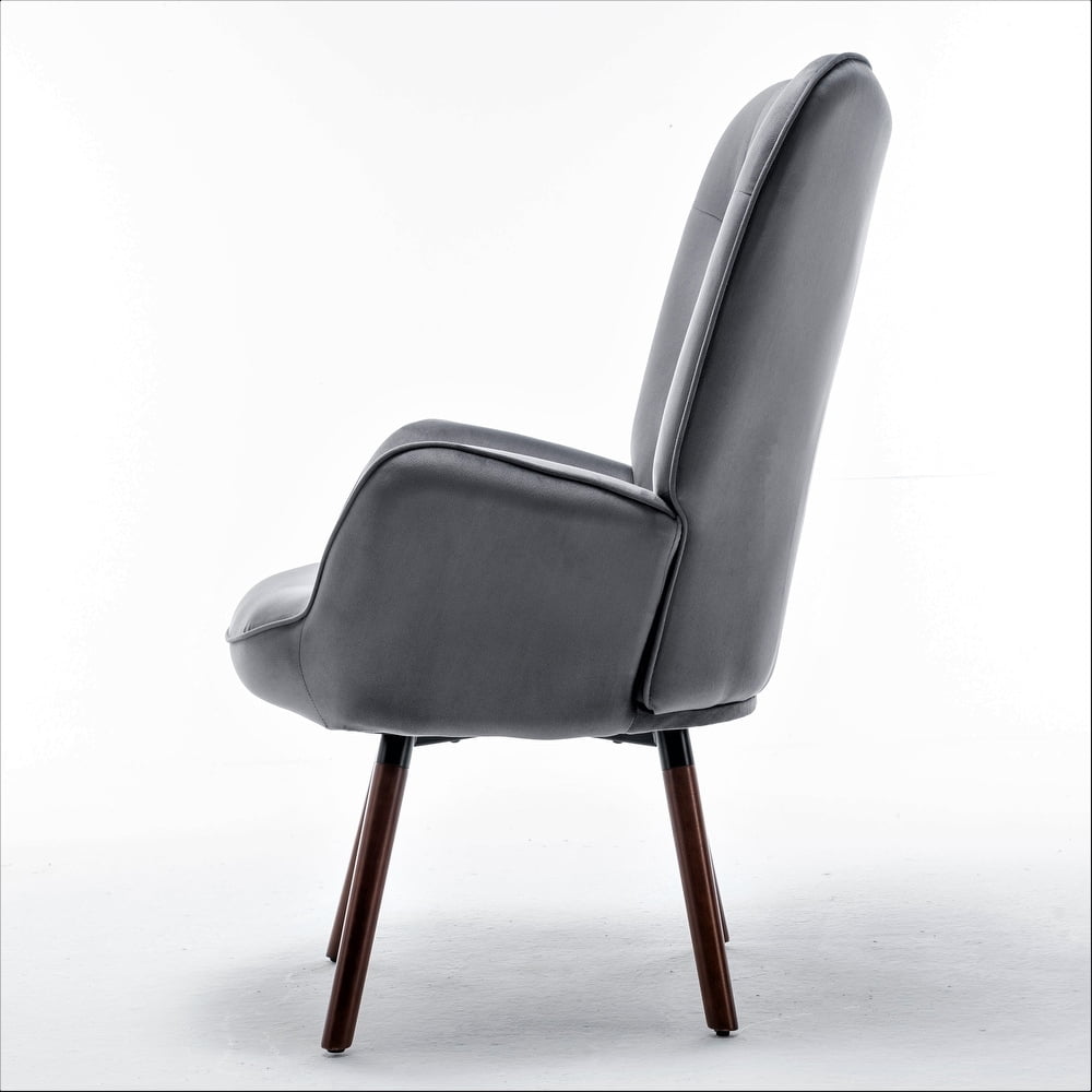 US Pride Furniture Kreedence 26.38" W Microfiber Wing Back Armchair, Gray